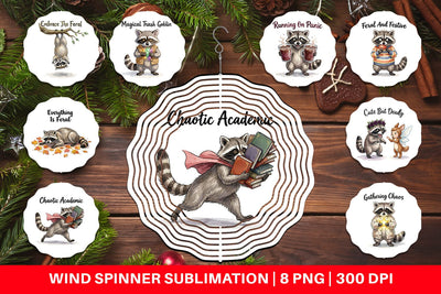 Wind Spinner Feral Raccoon Chaotic Whimsigoth Sublimation artnoy 