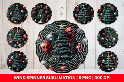 Wind Spinner Festive Christmas Tree Sublimation artnoy 