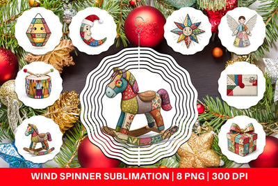 Wind Spinner Festive Handcrafted Patchwork Sublimation artnoy 