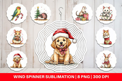 Wind Spinner Festive Patchwork Pets Sublimation artnoy 