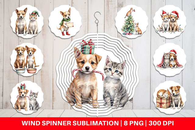 Wind Spinner Festive Pets Sublimation artnoy 
