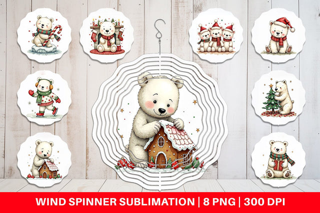 Wind Spinner Festive Polar Wonders Sublimation artnoy 