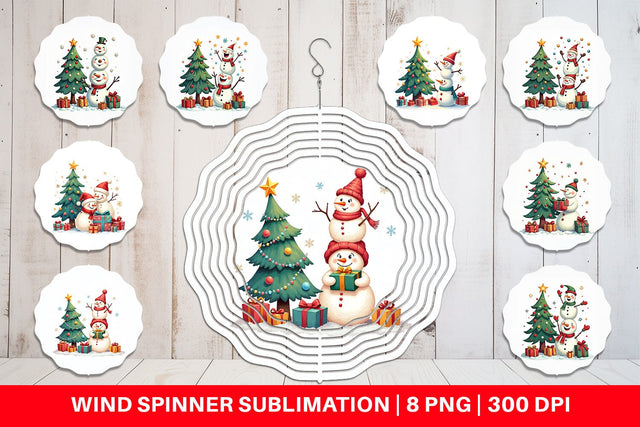 Wind Spinner Festive Winter Whimsy Sublimation artnoy 