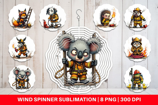 Wind Spinner Firefighter Chaos Critters Sublimation artnoy 