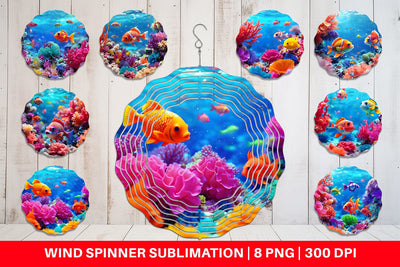 Wind Spinner Fish Swim Tropical Ocean Sublimation artnoy 
