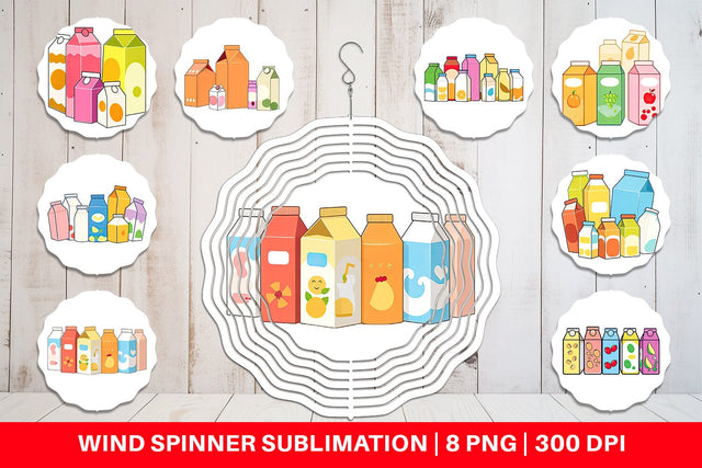 Wind Spinner Flavored Milk Carton Sublimation artnoy 