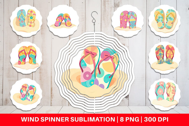 Wind Spinner Flip-Flops Sublimation artnoy 