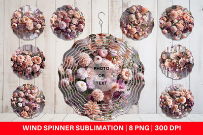 Wind Spinner Floral Bouquet Pattern Sublimation artnoy 