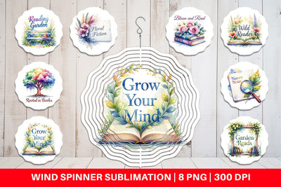 Wind Spinner Floral Reading Quotes Sublimation artnoy 