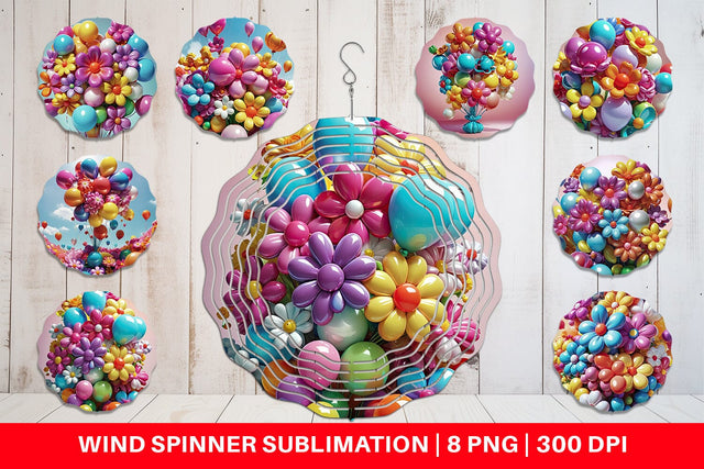 Wind Spinner Flower Balloon Sublimation artnoy 