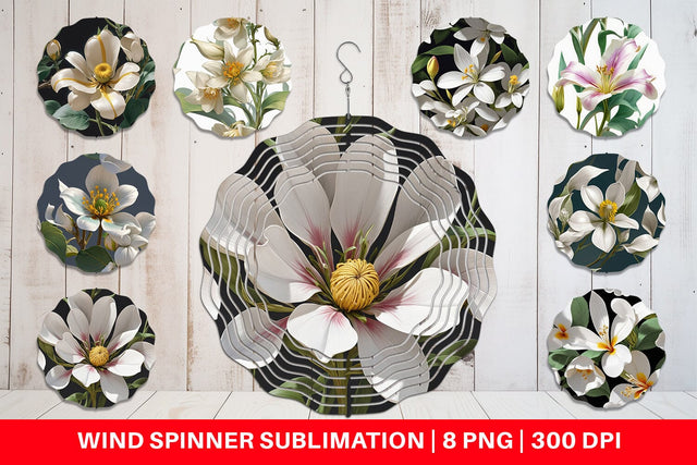 Wind Spinner Flower Pattern Sublimation artnoy 