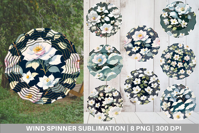 Wind Spinner Flower Seamless Pattern Sublimation artnoy 