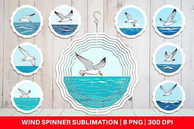 Wind Spinner Flying Seagull Sublimation artnoy 