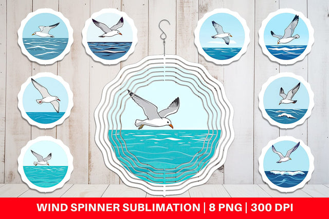 Wind Spinner Flying Seagull Sublimation artnoy 