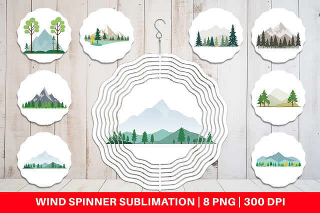 Wind Spinner Forest and Mountain Sublimation artnoy 