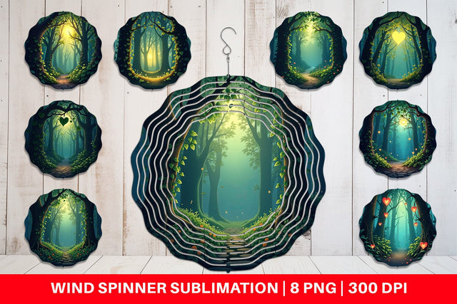 Wind Spinner Forest Heart Sublimation artnoy 