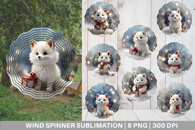 Wind Spinner Fox Christmas Sublimation artnoy 