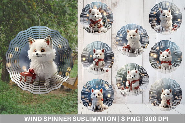 Wind Spinner Fox Christmas Sublimation artnoy 