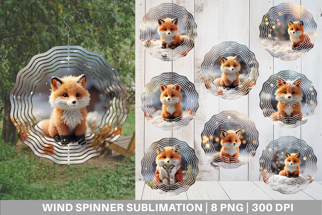 Wind Spinner Fox Christmas Sublimation artnoy 
