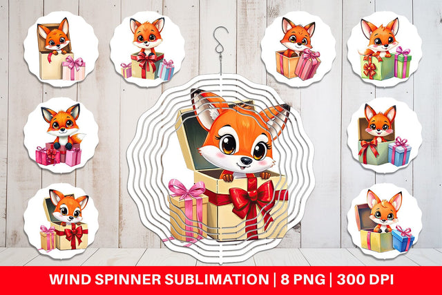Wind Spinner Fox Gift Sublimation artnoy 