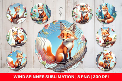 Wind Spinner Fox on Branch Sublimation artnoy 