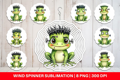 Wind Spinner Frankenstein Frog Sublimation artnoy 