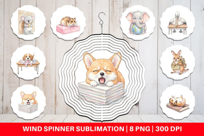 Wind Spinner Friday Burnout Animal Watercolor Sublimation artnoy 