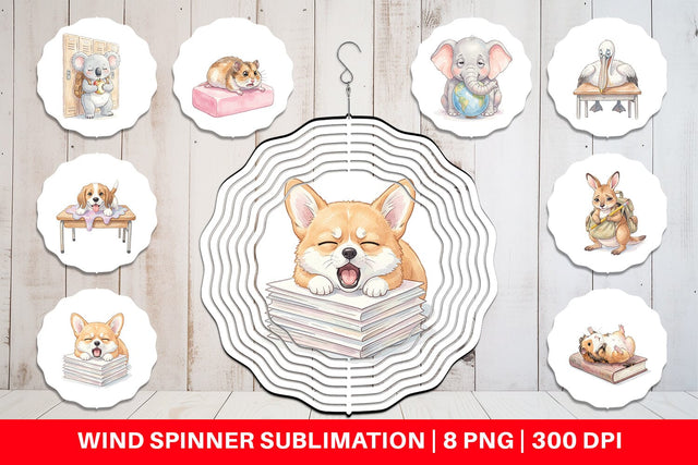 Wind Spinner Friday Burnout Animal Watercolor Sublimation artnoy 