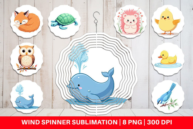 Wind Spinner Friendly Cute Animals Sublimation artnoy 