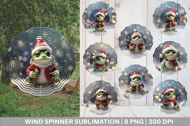 Wind Spinner Frog Christmas Sublimation artnoy 