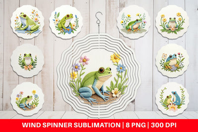 Wind Spinner Frog Embroidery Sublimation artnoy 