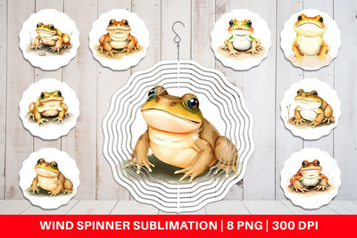 Wind Spinner Frog Wildlife Sublimation artnoy 