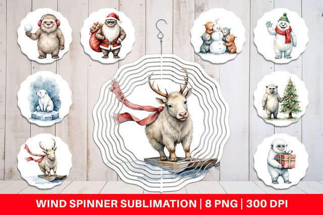 Wind Spinner Frosty Yeti Friends Sublimation artnoy 