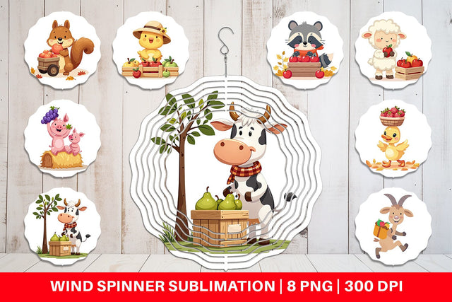 Wind Spinner Fruit Harvest Babies Sublimation artnoy 