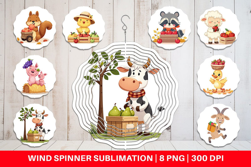 Wind Spinner Fruit Harvest Babies Sublimation artnoy 
