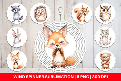 Wind Spinner Funny Animal Faces Sublimation artnoy 