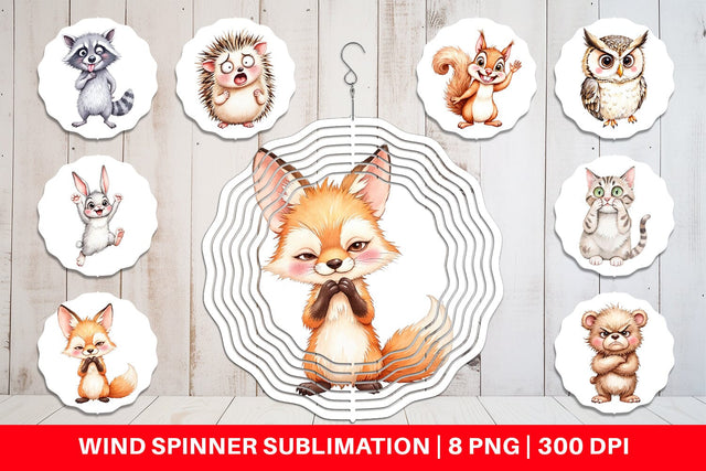 Wind Spinner Funny Animal Faces Sublimation artnoy 