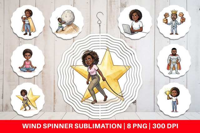 Wind Spinner Funny Black Excellence Sublimation artnoy 
