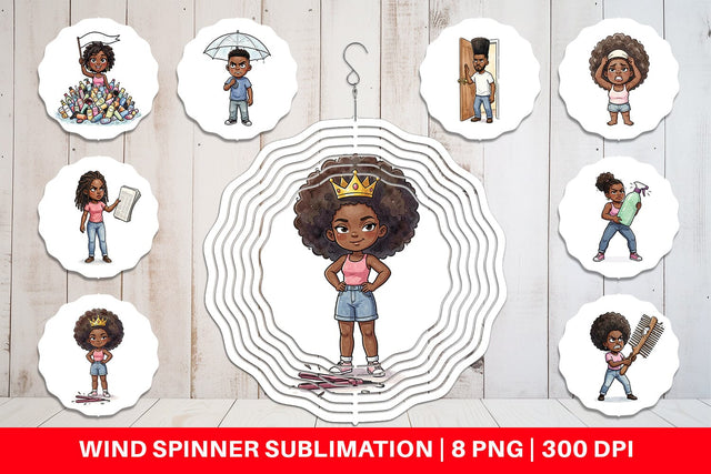 Wind Spinner Funny Natural Hair Humor Sublimation artnoy 