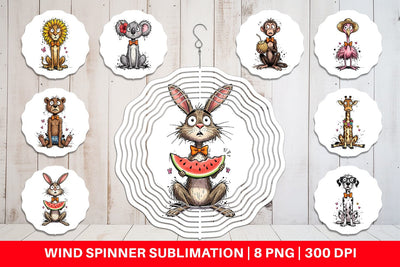 Wind Spinner Funny Skinny Safari Summer Sublimation artnoy 