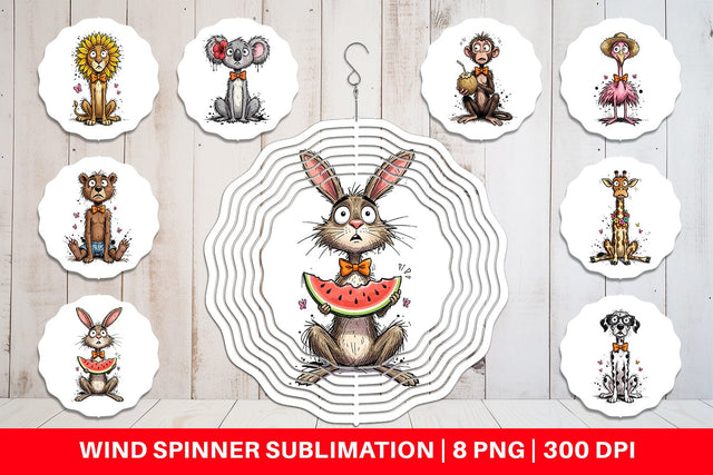 Wind Spinner Funny Skinny Safari Summer Sublimation artnoy 