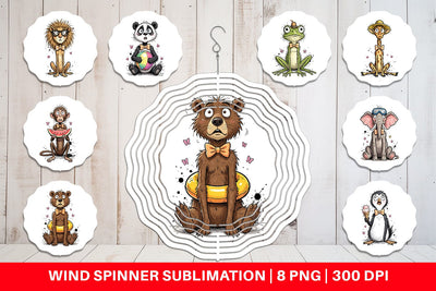 Wind Spinner Funny Skinny Summer Animal Sublimation artnoy 