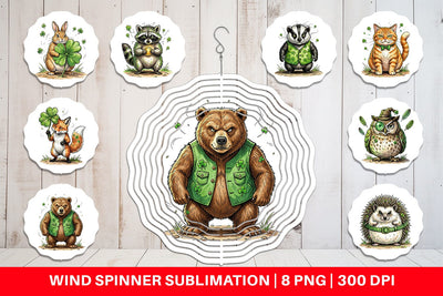 Wind Spinner Funny St Patricks Animal Sublimation artnoy 