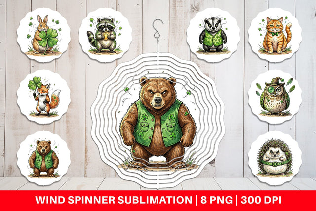 Wind Spinner Funny St Patricks Animal Sublimation artnoy 