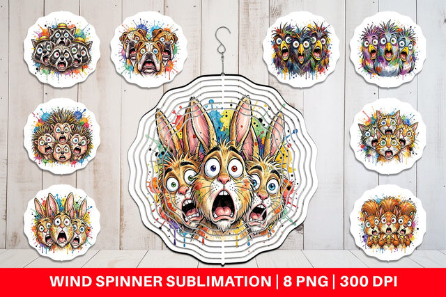 Wind Spinner Funny Suburban Animal Heatwave Sublimation artnoy 
