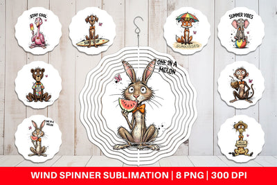 Wind Spinner Funny Summer Quote Animals Sublimation artnoy 
