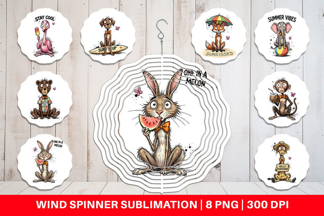 Wind Spinner Funny Summer Quote Animals Sublimation artnoy 