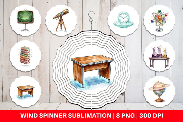 Wind Spinner Galactic Classroom Decor Watercolor Sublimation artnoy 