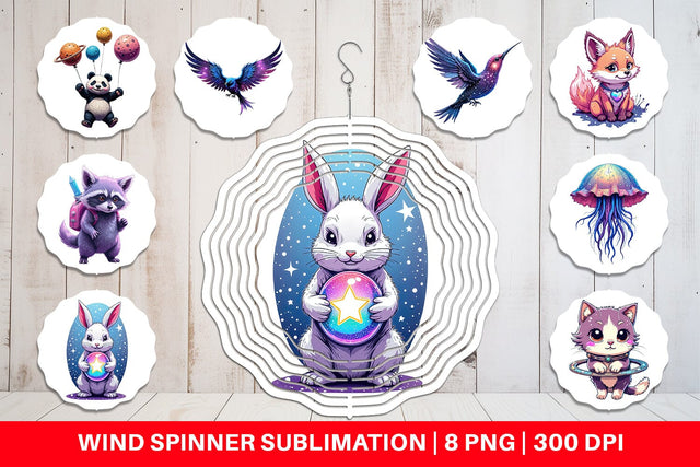 Wind Spinner Galactic Pet Charms Sublimation artnoy 