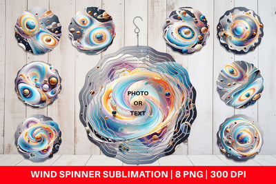 Wind Spinner Galaxy with Planets Sublimation artnoy 